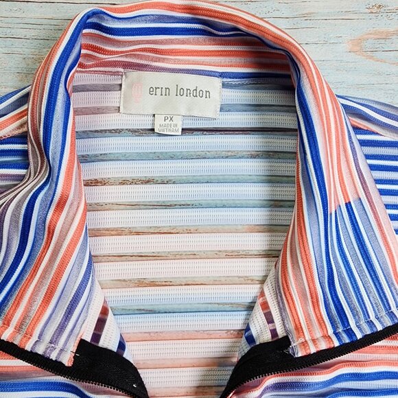 Erin London Size XL Womens Striped Sheer Full Zip Jacket 44in Chest - Picture 7 of 10